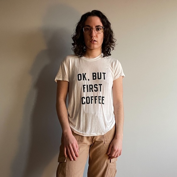 Brandy Melville “Ok, But First Coffee” Tshirt - Picture 2 of 4